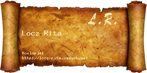 Locz Rita névjegykártya